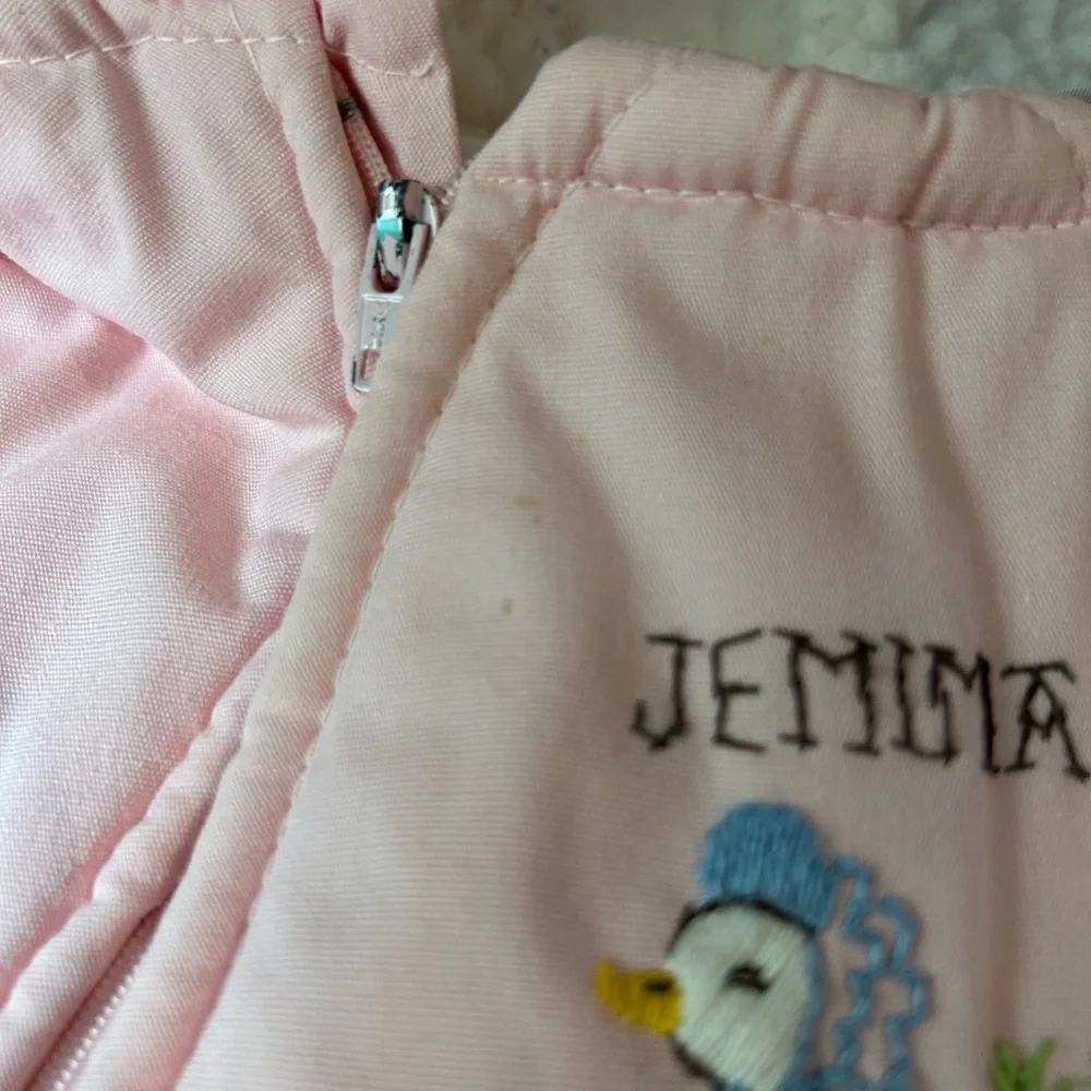 VINTAGE BEATRIX POTTER Quiltex Puddle‎ Duck Pink Snowsuit Infant Embroidered